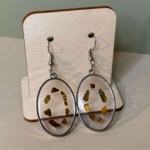 Handmade Resin Earrings with Tiger’s Eye Stone